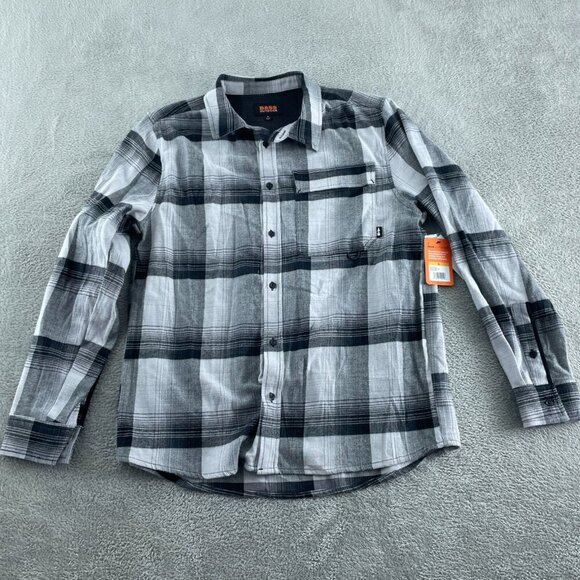 Bass Outdoor Stretch Flannel Shirt Heather Grey S Cotton/Polyester NWT 3514 - Picture 1 of 10